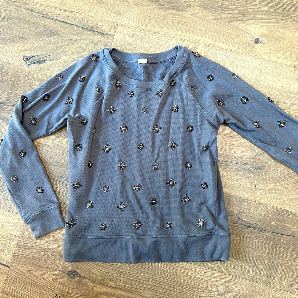 J.Crew Beaded Sweatshirt Top (S)